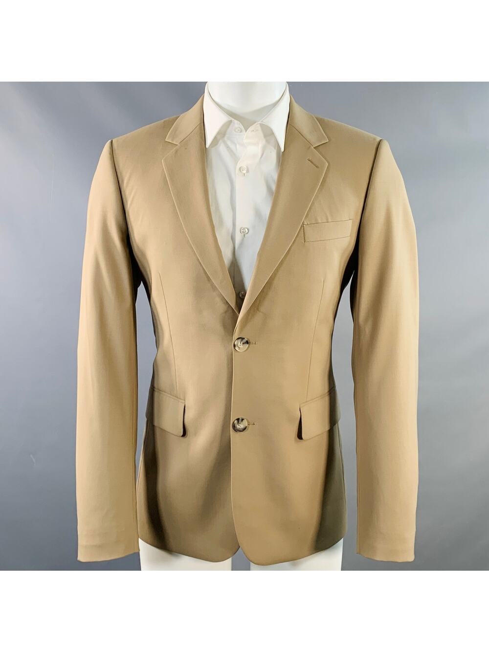 SANDRO Size 38 Beige Virgin Wool Blend Notch Lapel Sport Coat